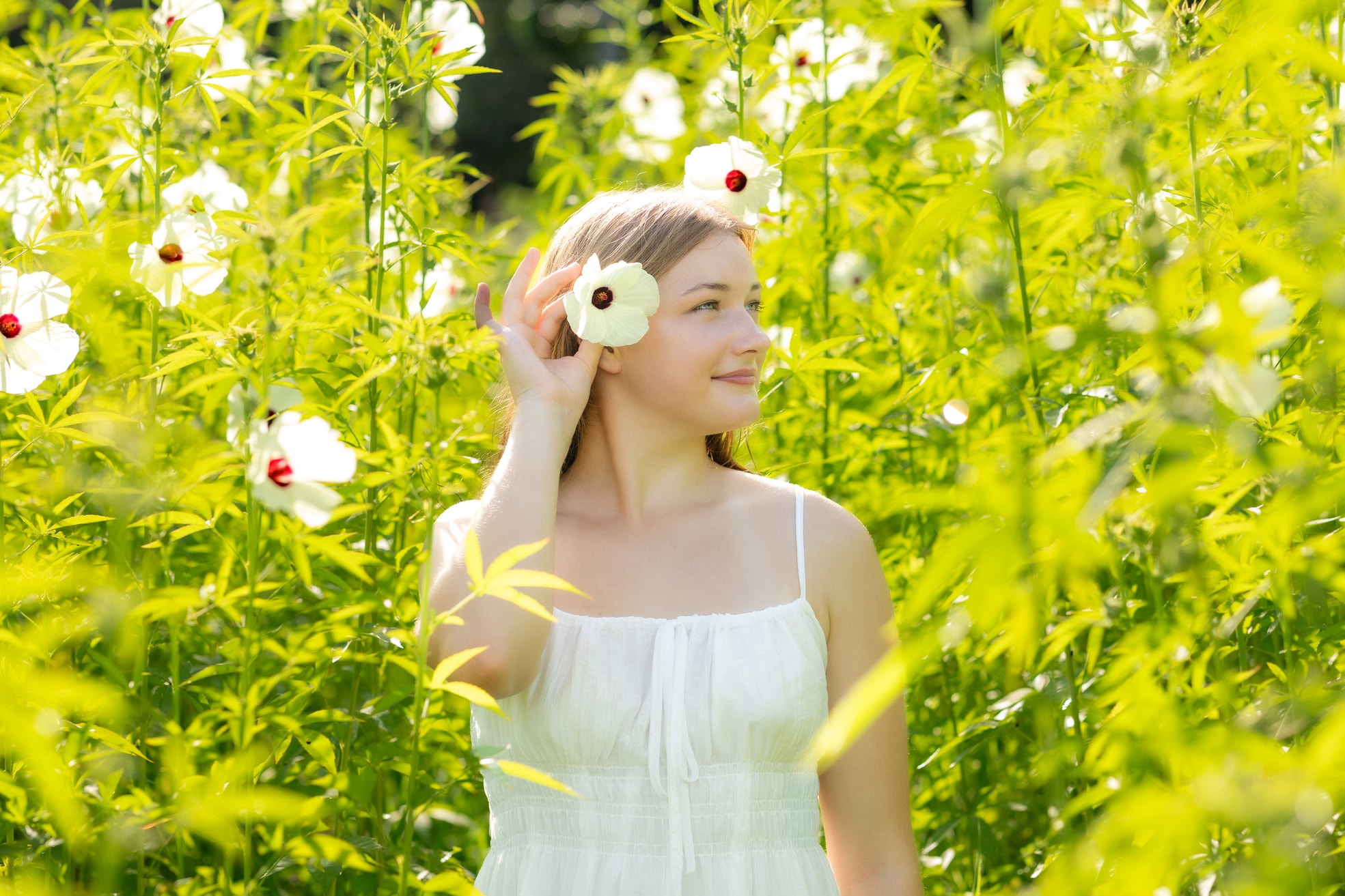 Woman with flower
